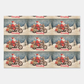 3 Little Boys Voeg namen toe Santa Claus Christmas Inpakpapier Vel (Voorkant 3)