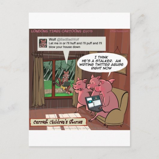 3 Little Social Media Savvy Pigs Briefkaart (Voorkant)