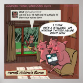 3 Little Social Media Savvy Pigs Funny Poster (Voorkant)