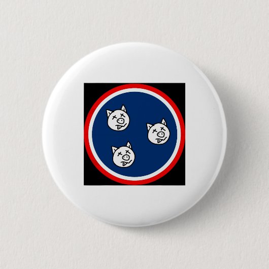 3 Little Tn Pigs Funny BBQ Ronde Button 5,7 Cm (Voorkant)