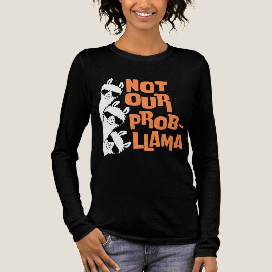 3 Llama Not Our Probllama Three Stacked Sunglasses Tri-Blend Shirt (Voorkant)