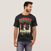 3 Llama's Vrolijk Kerstfeest in juli Grappige zome T-shirt (Voorkant volledig)