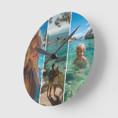 3 Long Vertical Strip Boho Photo Ronde Klok (Hoek)