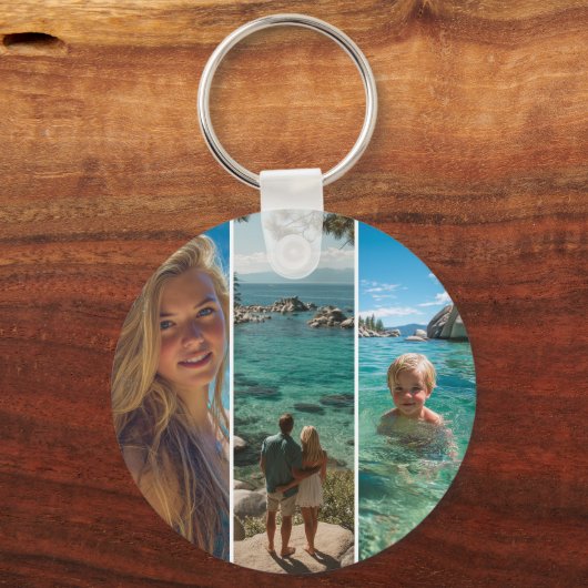 3 Long Vertical Strip Boho Photo Sleutelhanger (Achterkant)