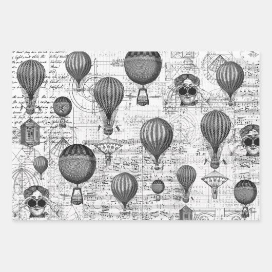 3 Luchtballon Ephemera vellen (Voorkant 3)