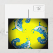 3 Lucky Blue Fish Briefkaart (Voorkant / Achterkant)