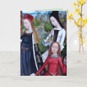 3 Maagd martelaren in een tuin (detail; M 070)-kaa Kaart (Gele Bloem)