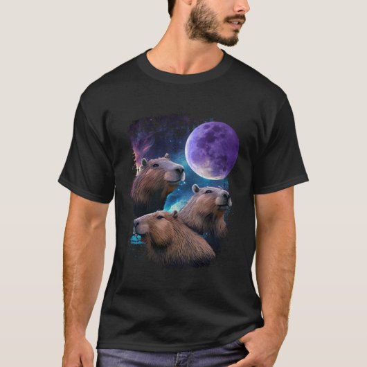 3 Maan Capybaras Capibara Grafisch Dier T-shirt (Voorkant)