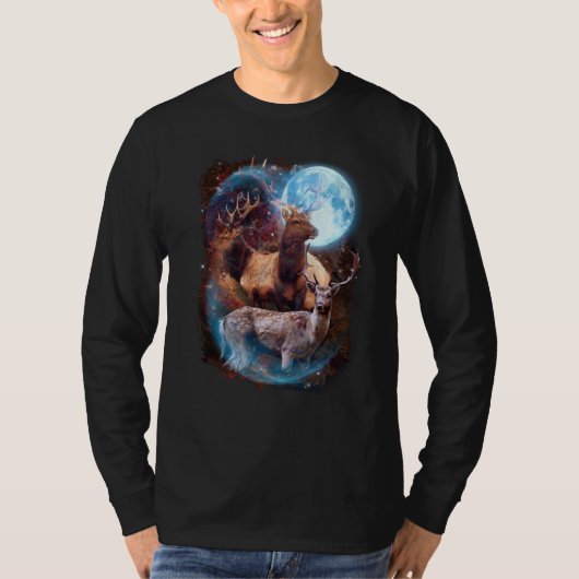 3 Maan Herten Dier Rendier Grafisch T-shirt (Voorkant)