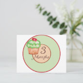3 maanden Cupcake Milestone Briefkaart (Staand voorkant)