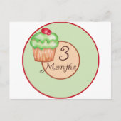 3 maanden Cupcake Milestone Briefkaart (Voorkant)