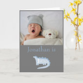 3 maanden dinosaurus baby jongen met foto kaart (Gele Bloem)