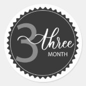 3 maanden Klassieke ronde Sticker (Voorkant)