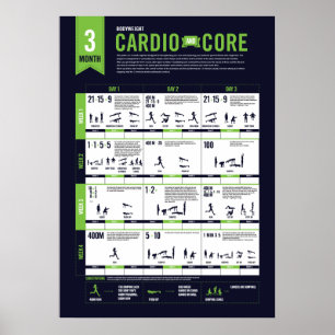 3-maands Bodyweight Cardio + Core Poster