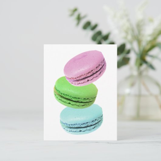 3 macarons briefkaart (Staand voorkant)