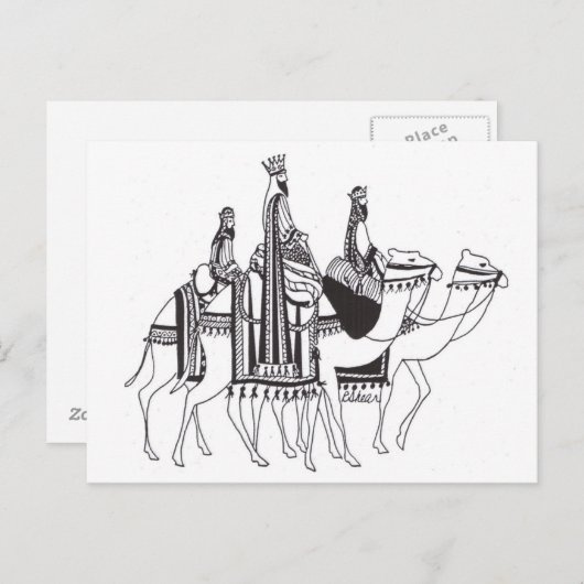 3 MANNEN BRIEFKAART (Voorkant / Achterkant)