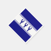 3 marineblauw en witte kustkreeft servetten (Hoek)