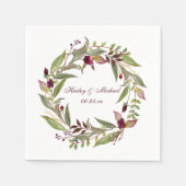 #3 Marsala Bourgondië witte rozen | Servetten (Voorkant)