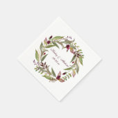 #3 Marsala Bourgondië witte rozen | Servetten (Hoek)