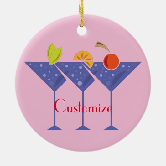 3 Martini Cocktails Thunder_Cove Keramisch Ornament (Achterkant)