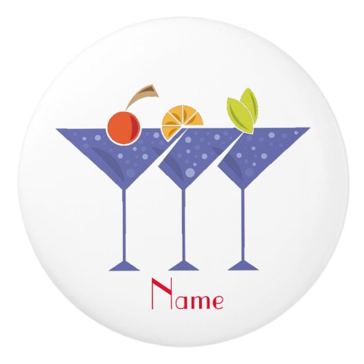 3 Martini Cocktails Thunder_Cove Keramische Knop (Voorkant)