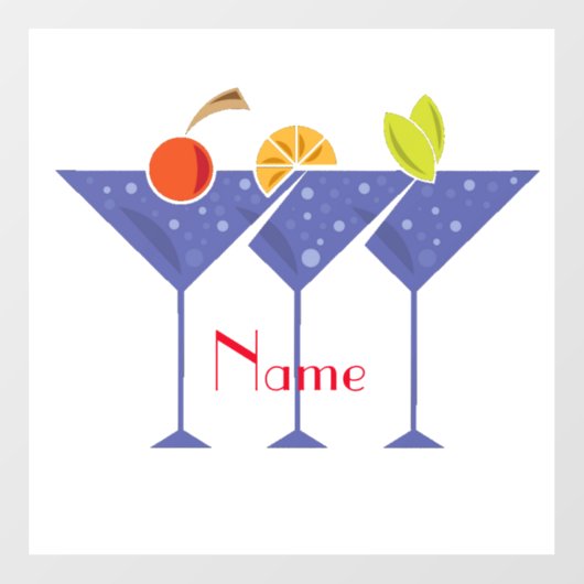 3 Martini Cocktails Thunder_Cove Raamsticker (Vel)