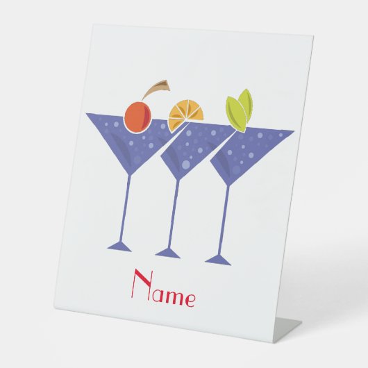 3 Martini Cocktails Thunder_Cove Reclamebord Met Voetstuk (Voorkant)