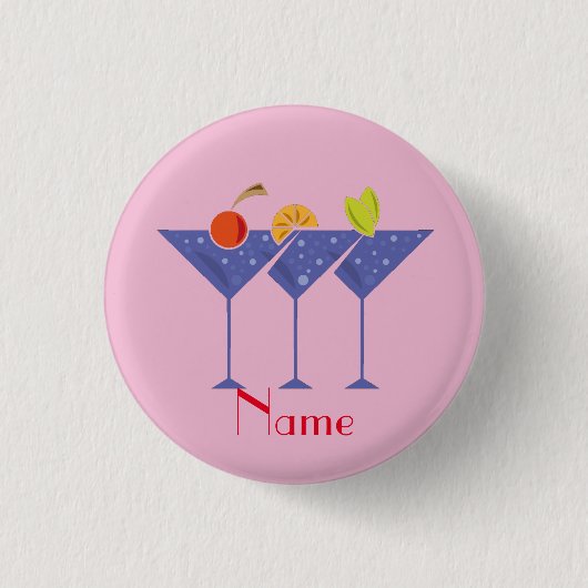 3 Martini Cocktails Thunder_Cove Ronde Button 3,2 Cm (Voorkant)