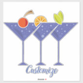 3 Martini Cocktails Thunder_Cove Sticker (Vel)