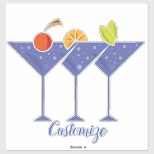 3 Martini Cocktails Thunder_Cove Sticker