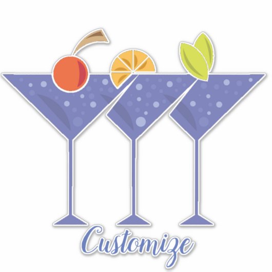 3 Martini Cocktails Thunder_Cove Sticker (Voorkant)