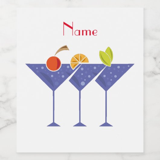 3 Martini Cocktails Thunder_Cove Wijn Etiket (Enkel label)