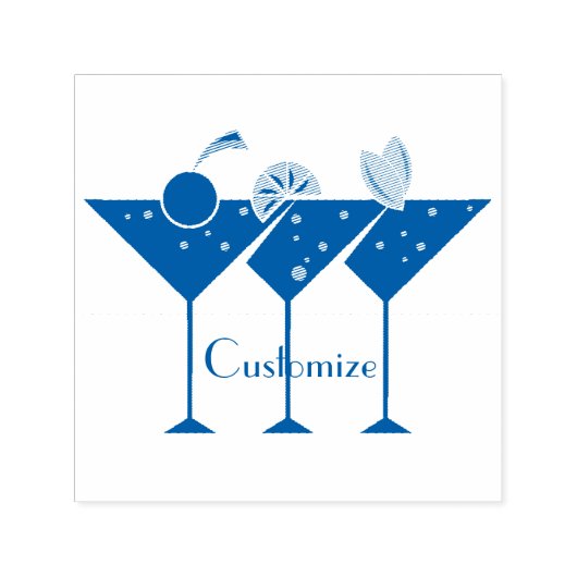 3 Martini Cocktails Thunder_Cove Zelfinktende Stempel (Design)