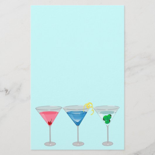 3 Martinis Stationery Briefpapier (Voorkant)