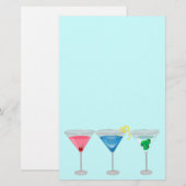 3 Martinis Stationery Briefpapier (Voorkant / Achterkant)