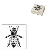 3 maten rubber stempel met retro afbeelding Bee (Gestempeld)