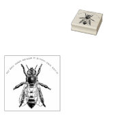 3 maten rubber stempel met retro afbeelding Bee (Gestempeld)