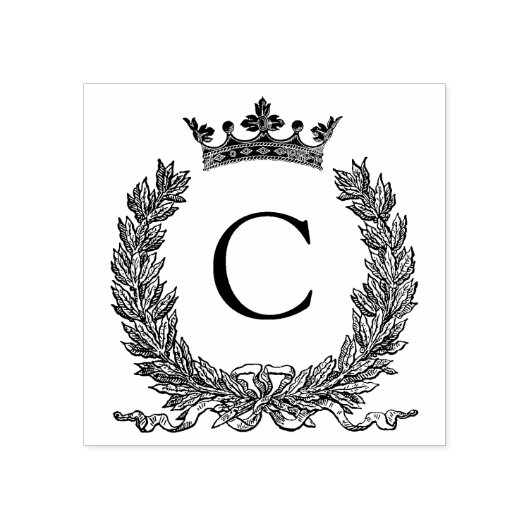 3 maten rubber stempel Monogram Initiaal Letter C (Afrduk)