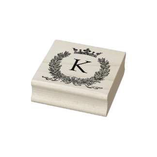 3 maten rubber stempel Monogram Initiaal Letter K