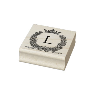 3 maten rubber stempel Monogram Initiaal Letter L