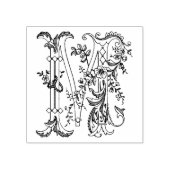 3 maten rubber stempel Monogram Initiaal Letter M (Afrduk)