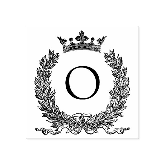 3 maten rubber stempel Monogram Initiaal Letter O (Afrduk)