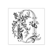 3 maten rubber stempel Monogram Initiaal Letter Q (Afrduk)