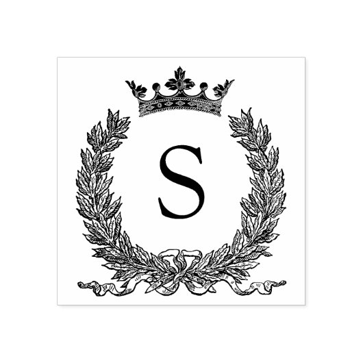 3 maten rubber stempel Monogram Initiaal Letter S (Afrduk)