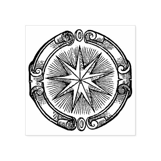 3 maten rubberen stempel antiek Stersymbool (Afrduk)