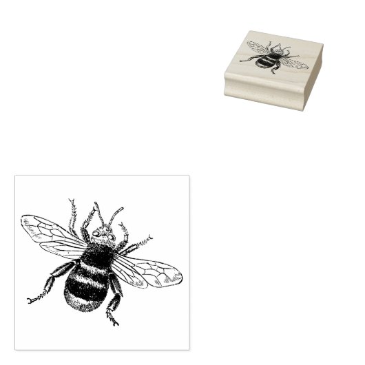 3 maten rubberen stempel met afbeelding Bumblebee (Gestempeld)