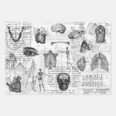 3 Medische lichaamsdelen Halloween Collage Ephemer Inpakpapier Vel (Voorkant 3)