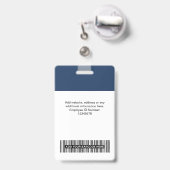 3 Meerdere Logo's Personeelsfoto, Barcode, Naam Badge (Achterkant met uittrekbare clip)