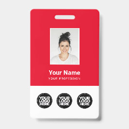 3 Meerdere Logo's Personeelsfoto, Streepjescode, N Badge