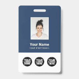 3 Meerdere Logo's Personeelsfoto, Streepjescode, N Badge
